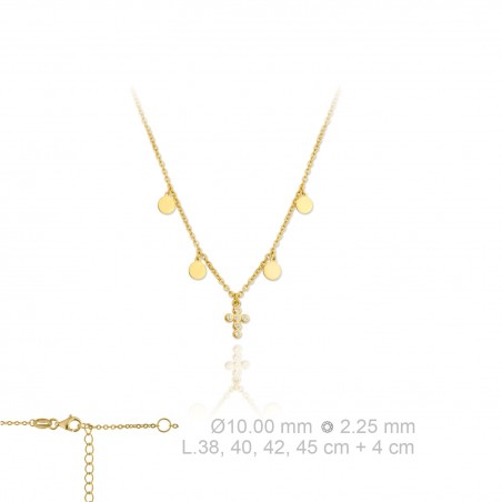 Gargantilha em Prata Esterlina e Zircões (Madrepérola)