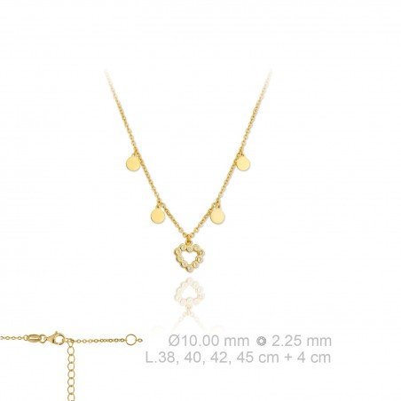 Gargantilla Universo Corazón zirc Dorada