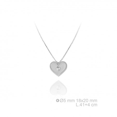 Gargantilla Corazón Zir. Blanca