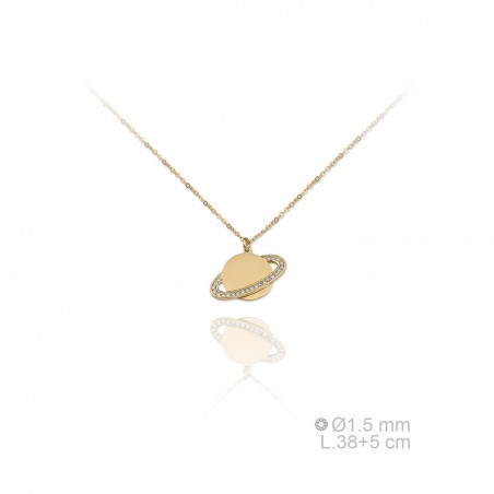 Gargantilha em Prata Esterlina e Zircões (Madrepérola)