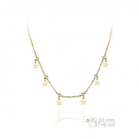 Gargantilla Estrellas y Chatón Dorada