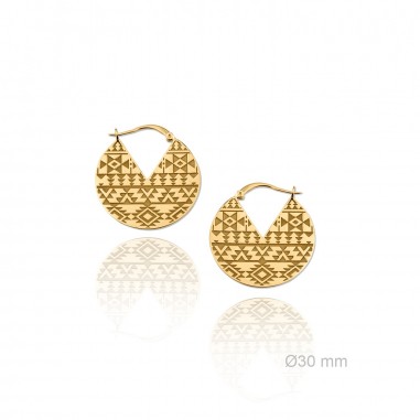 Pendientes Colecc. Azteca Dorado