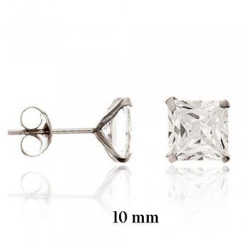 Silver Earrings with Cubir...