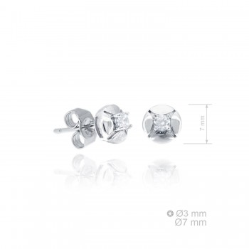 Silver Earrings with Cubir...