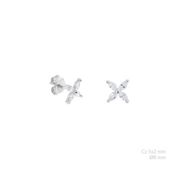 Silver Earrings with Cubir...