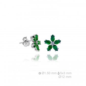 Silver Earrings with Cubir...