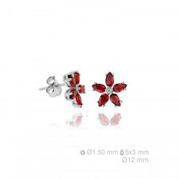 Silver Earrings with Cubir...