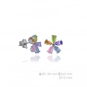 Silver Earrings with Cubir...