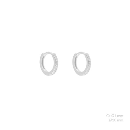 Boucles d'oreilles en Argent avec oxyde de zirconium | Ø10mm