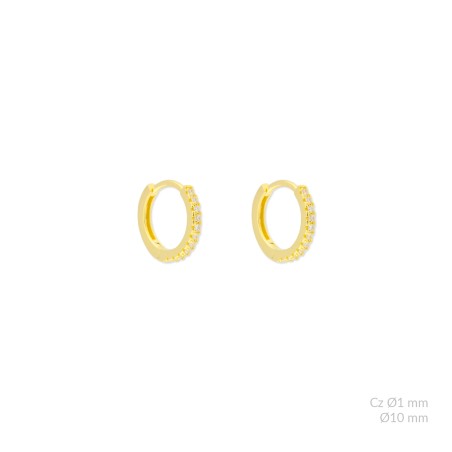 Silver Earrings with Cubir Zirconium | Ø10mm