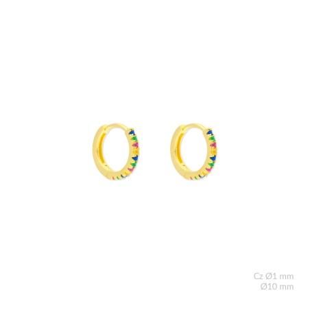 Silver Earrings with Cubir Zirconium | Ø10mm