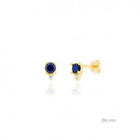 Pendientes de Plata de Ley Chapada en Oro con Zirconitas 