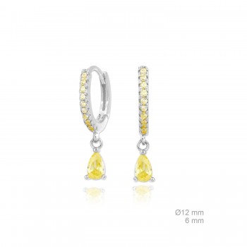 Silver Earrings with Cubir...