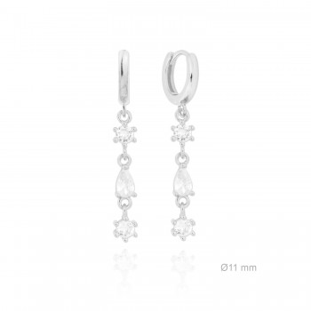 Silver Earrings with Cubir...