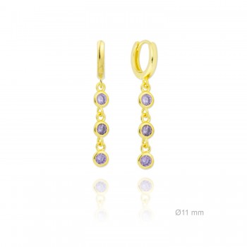 Silver Earrings with Cubir...