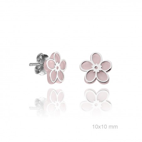 Pendientes Flor piedra sint. Rosa