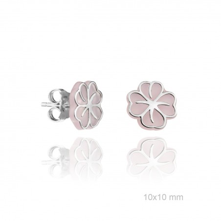 Pendientes Flor Piedra rosas