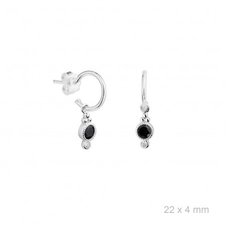 Pendientes Aro Destello Negro