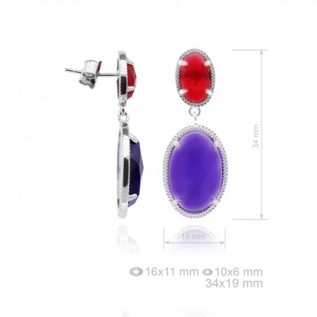 Boucles d'oreilles Perle/Gemme