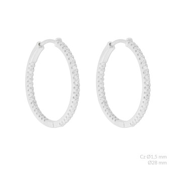 Silver Earrings with Cubir...