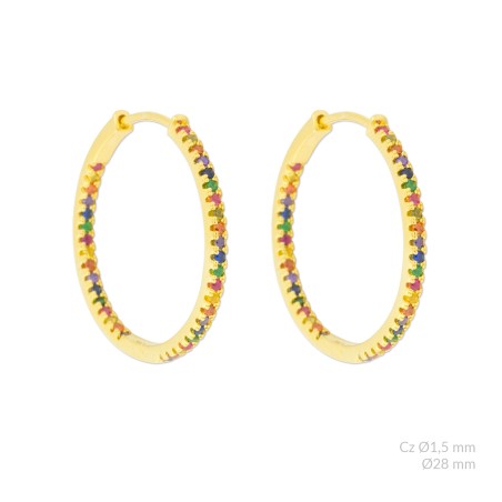 Aros de Plata de Ley y Circonita | Ø28mm