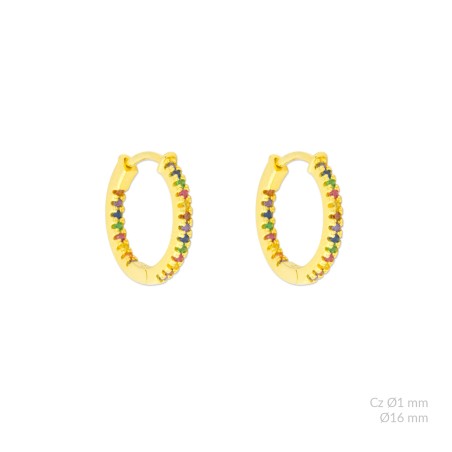 Brincos de Prata Esterlina e Zircônia | Ø16mm