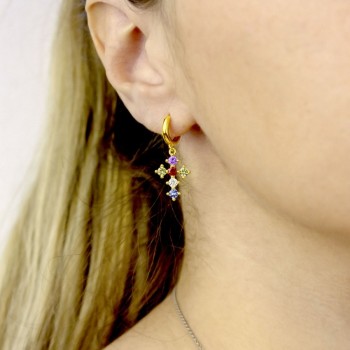 Silver Earrings with Cubir... 2