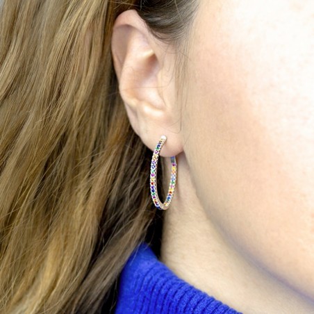 Silver Earrings with Cubir Zirconium | Ø28mm