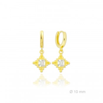 Silver Earrings with Cubir...