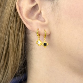 Silver Earrings with Cubir... 2