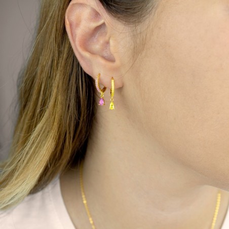 Pendientes de Plata de Ley y circonita