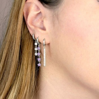 Silver Earrings with Cubir... 2