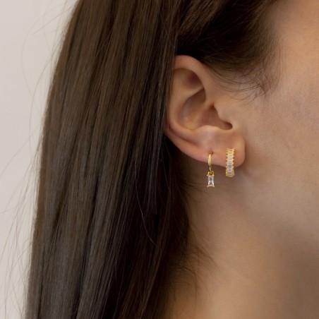 Pendientes de Plata de Ley Chapada en Oro con Zirconitas 