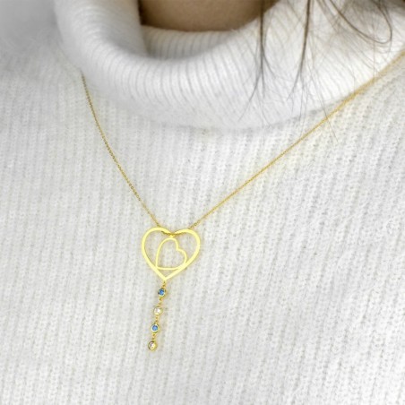 Silver Necklace with Set Zircons