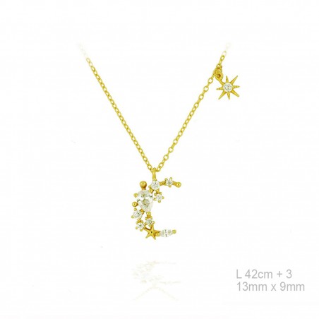 Gargantilla Dorada Luna Circ. + Estrella