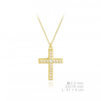 Silver necklace with zircons