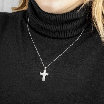 Silver necklace with zircons 2