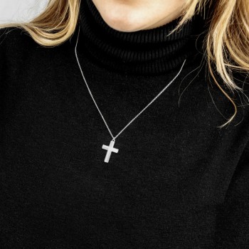 Silver necklace with zircons 2