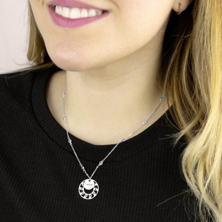 Gargantilha em Prata Esterlina e zircões