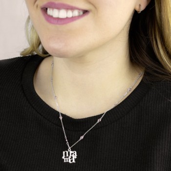 Silver necklace with cubic... 2