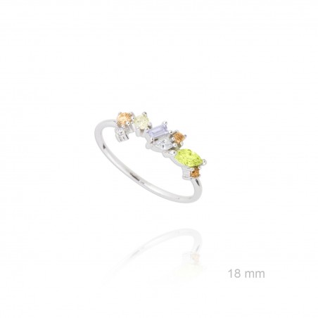 Anel de Prata Esterlina e Zircônia