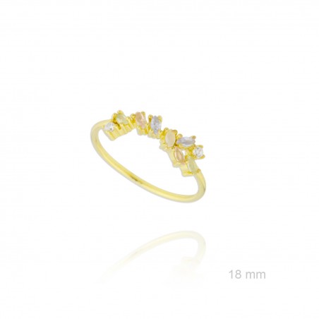 Anel de Prata Esterlina e Zircônia