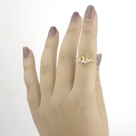 Anel de Prata Esterlina e Zircônia