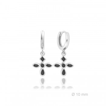 Silver Earrings with Cubir...