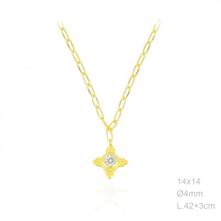 Gargantilla Dorada Cruz Circ Redonda