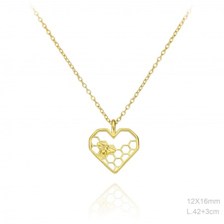 Gargantilla Dorada Corazón Abeja