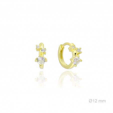 Brincos de Prata Esterlina com zircônia