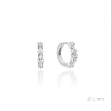 Brincos de Prata Esterlina com zircônia