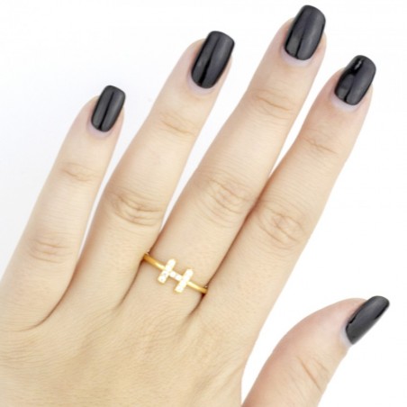 Anel de Prata Esterlina | H