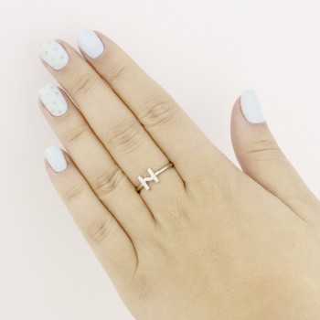 Bague en Argent | Lettre H 2